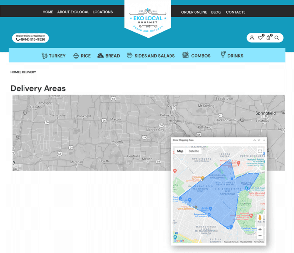 Eko Square Solutions For Restaurants | Custom Delivery Zone