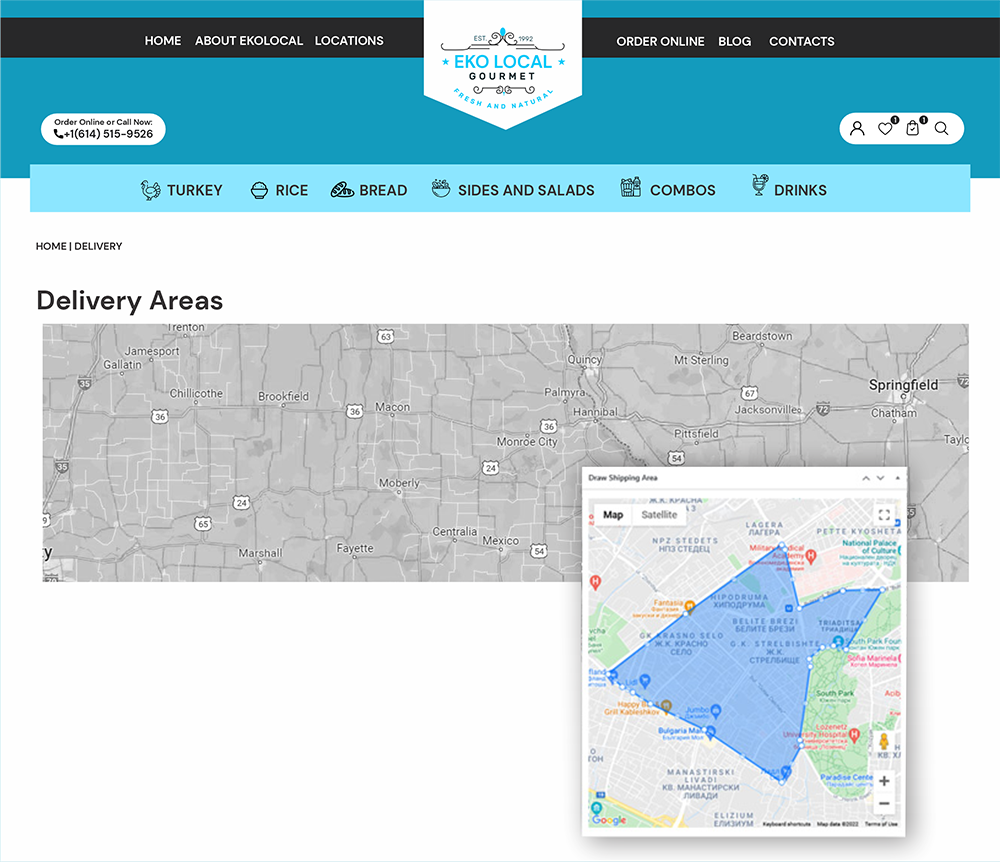 Eko Square Solutions For Restaurants | Custom Delivery Zone