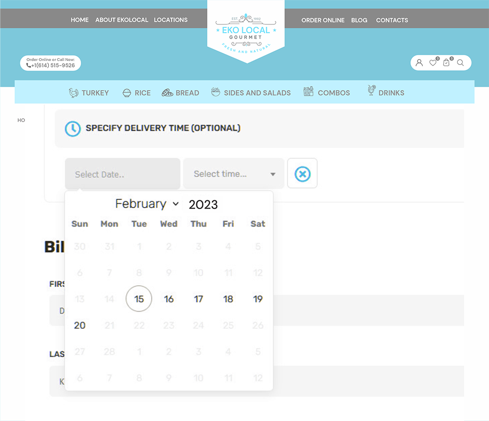 Eko Square Solutions For Restaurants | Pick-Up Date