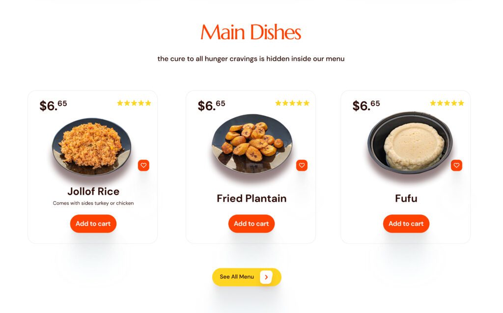 African Queen Cuisine Product Cart - Eko Square - Ecommerce Marketing